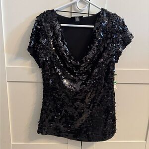 INC International Concepts Black Blouse with Elegant Design